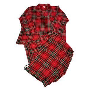 Sleepwear Pajama Set Women's 4X Plaid Red Christmas Holiday Tartan by Wondershop
